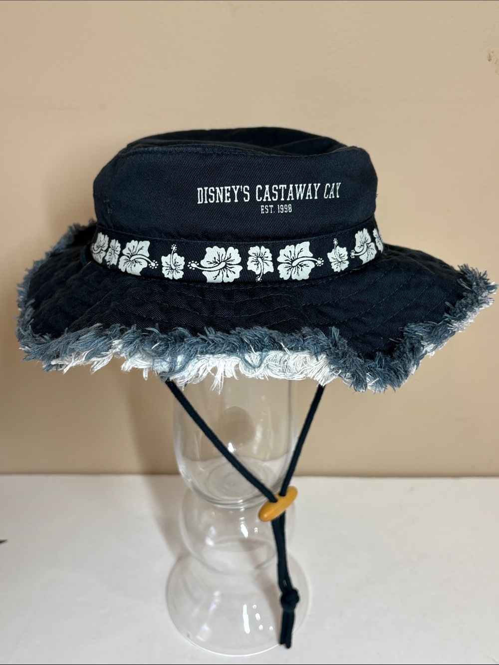 Disney Navy Bucket Hat with White Hibiscus Trim